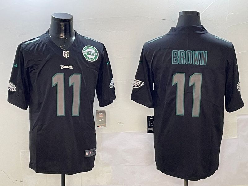 Men Philadelphia Eagles #11 Brown 2025 Nike Fashion Impact Black Limited NFL Jersey style 3